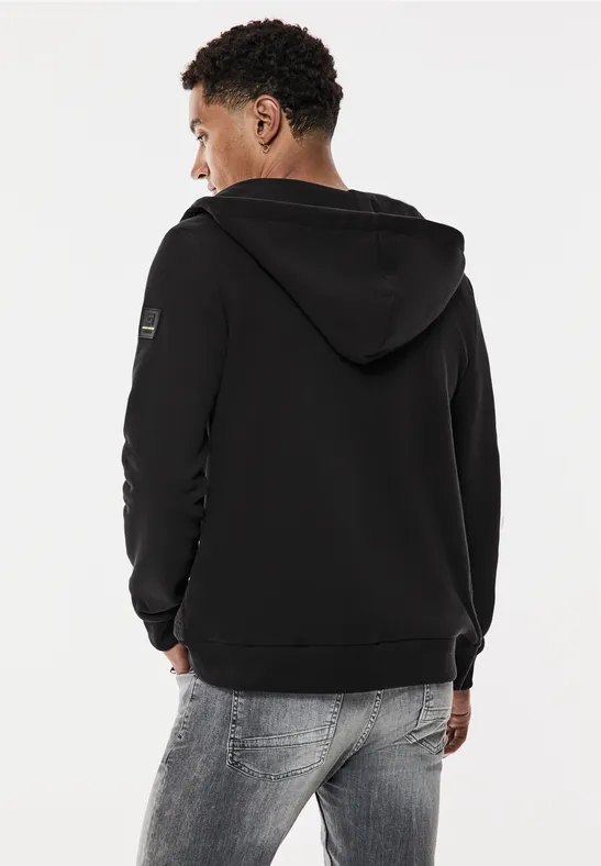 Sweatjacke mit Materialmix