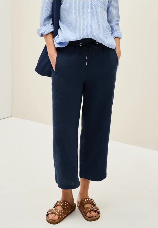 3/4 Wide Leg Musselin Hose