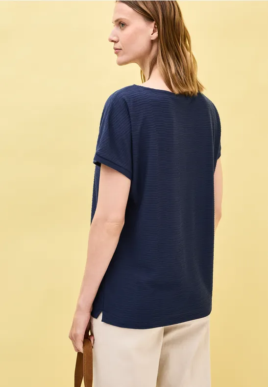 Struktushirt in Unifarbe
