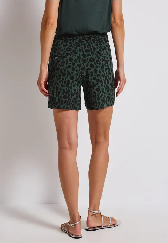 Gemusterte Paperbag Shorts