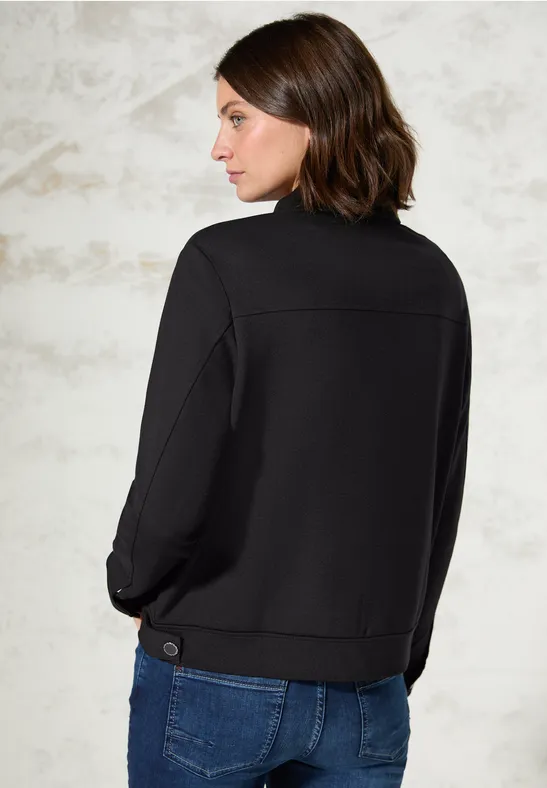 Sweatjacke mit Hemdkragen
