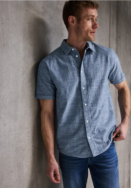 Chambray Baumwoll-Hemd