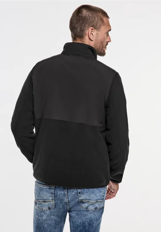 Fleecejacke im Materialmix