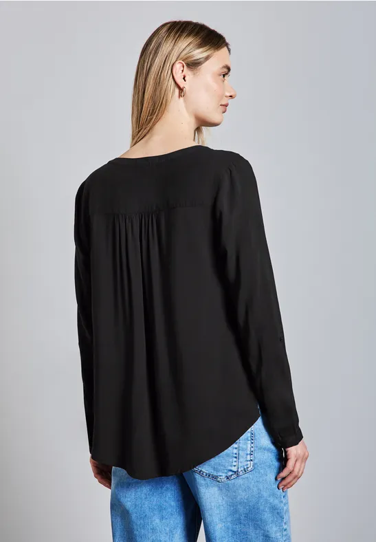 Basic Bluse in Unifarbe