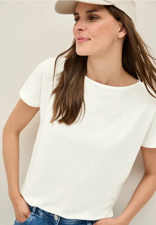 Struktushirt in Unifarbe