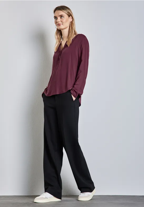 Basic Bluse in Unifarbe