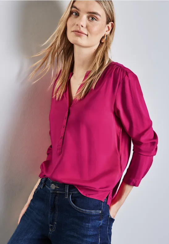 Basic Bluse in Unifarbe