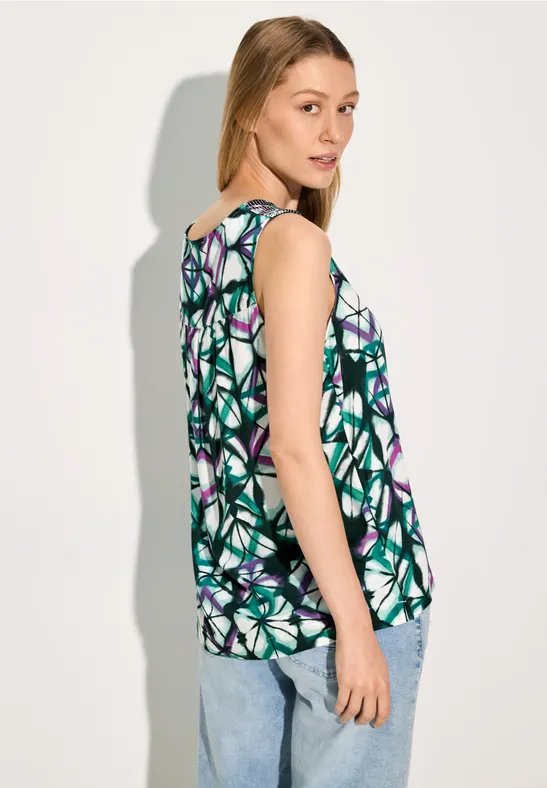 Ärmellose Bluse mit Print