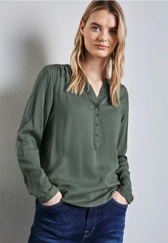 Basic Bluse in Unifarbe