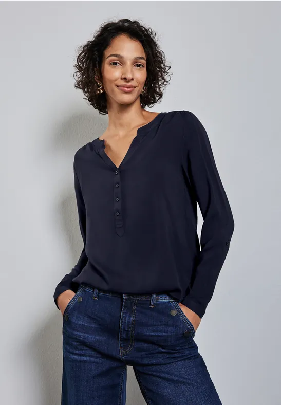 Basic Bluse in Unifarbe