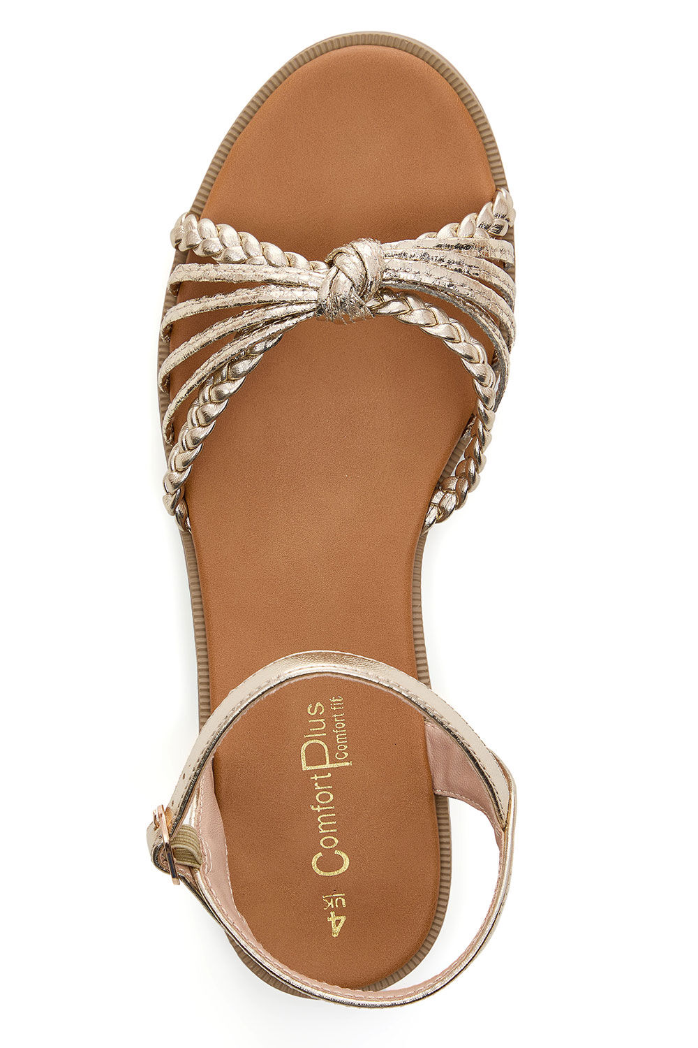 Gold Twist Detail Flat Sandals