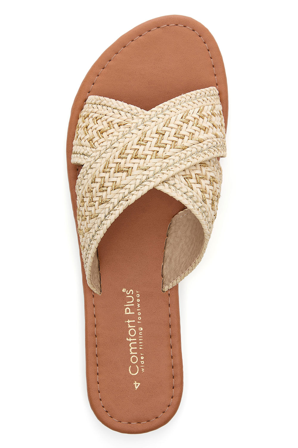 Woven Cross Over Strap Slip On Sandals