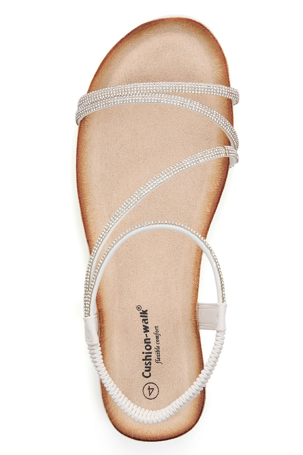 Diamante Strap Elasticated Back Sandals