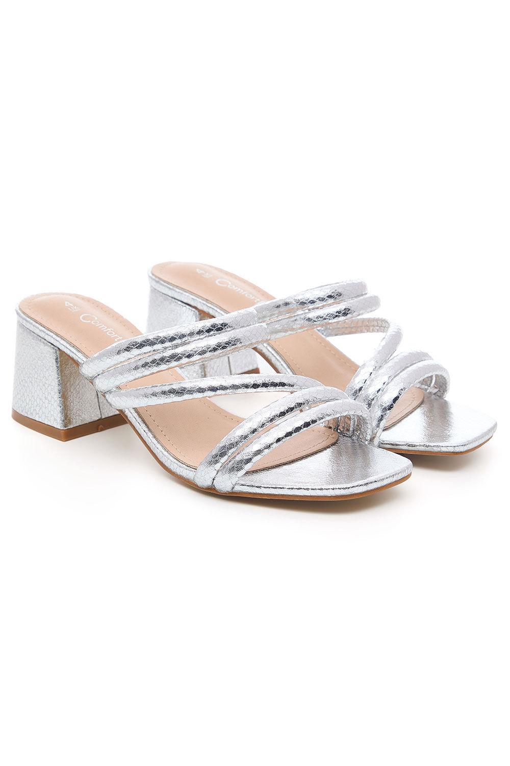 Metallic Snake Textured Heels