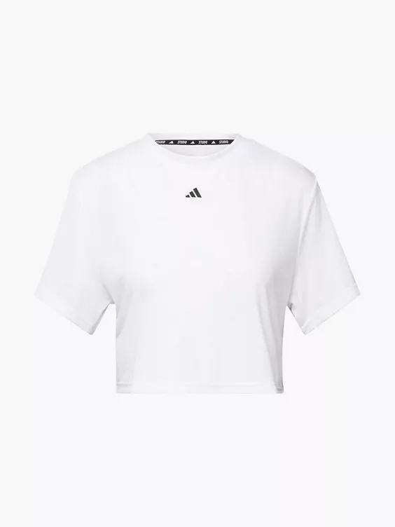adidas Crop T-Shirt in weiß