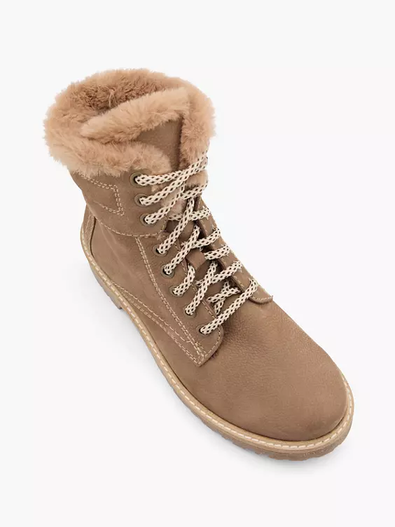 Landrover Leder Schnürboots in beige