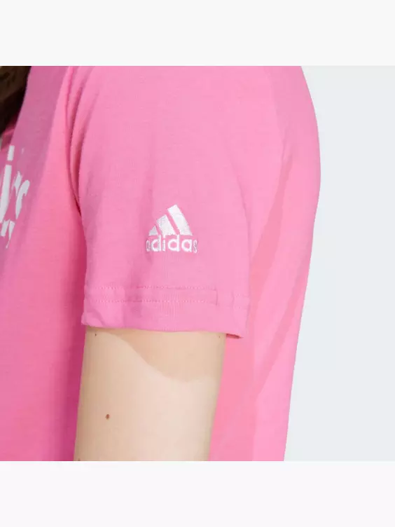 adidas LOUNGEWEAR Essentials Slim Logo T-Shirt in pink