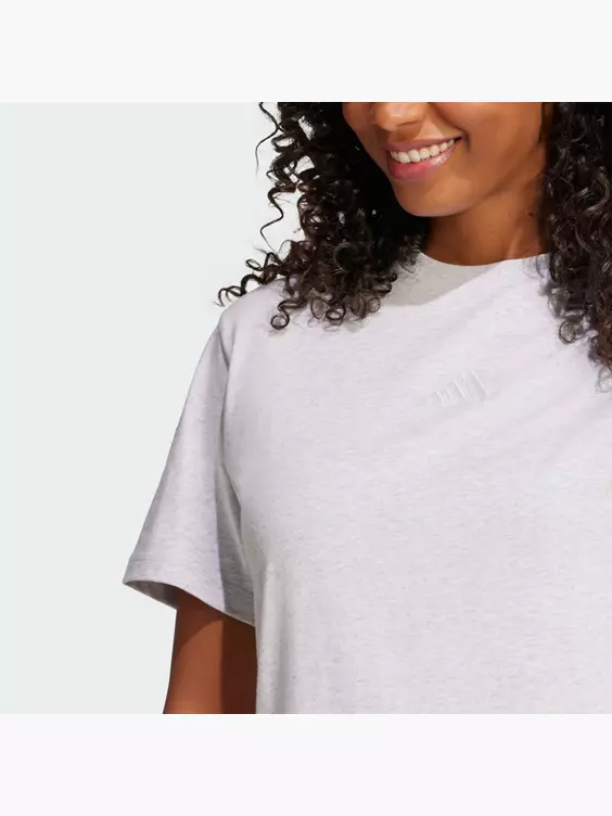 adidas Essentials 3-Streifen Cotton T-Shirt in grau
