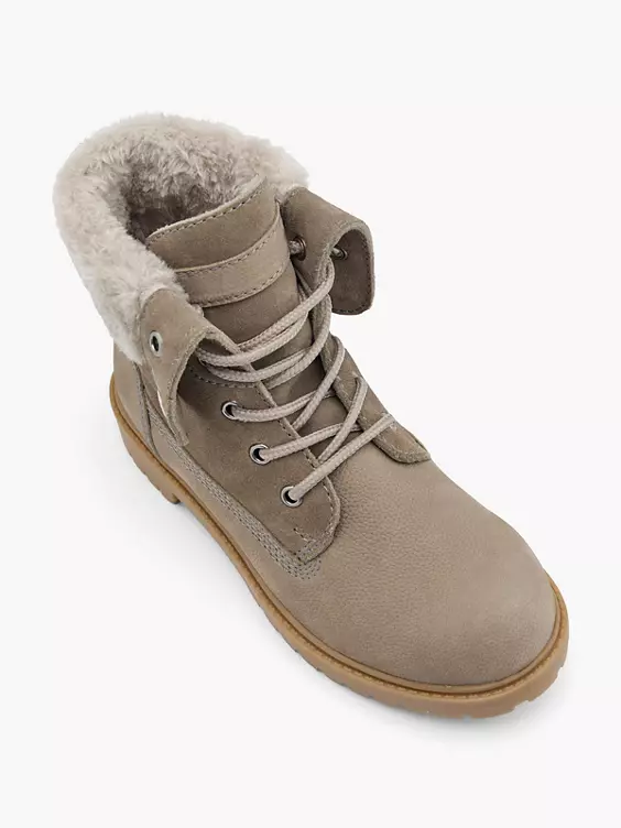 Landrover Leder Schnürboots in taupe