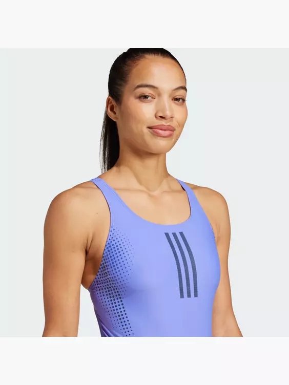 adidas 3-Streifen Rubber Graphic Badeanzug in blau