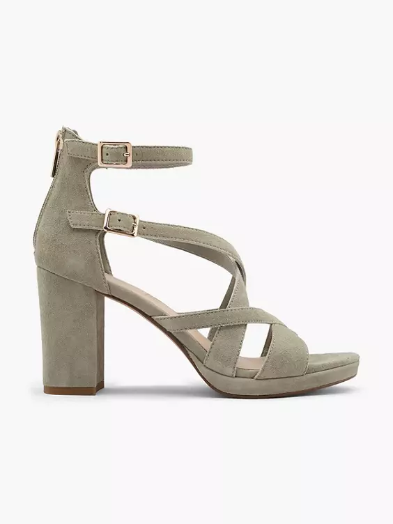 5th Avenue Leder Sandalette in olive