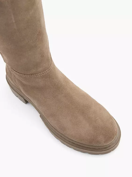5th Avenue Leder Stiefel in beige