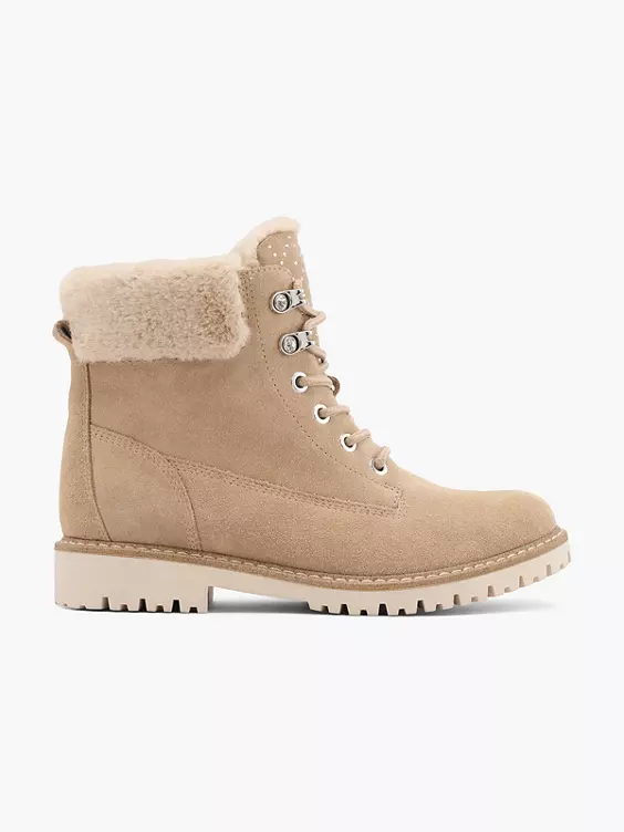 Landrover Leder Schnürboots in beige