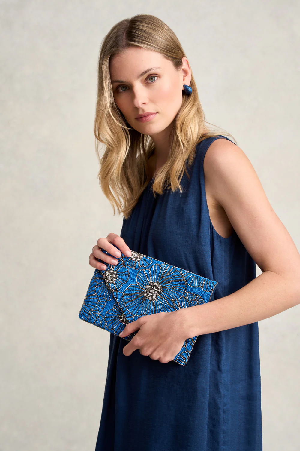 Beaded Floral Clutch - Multi