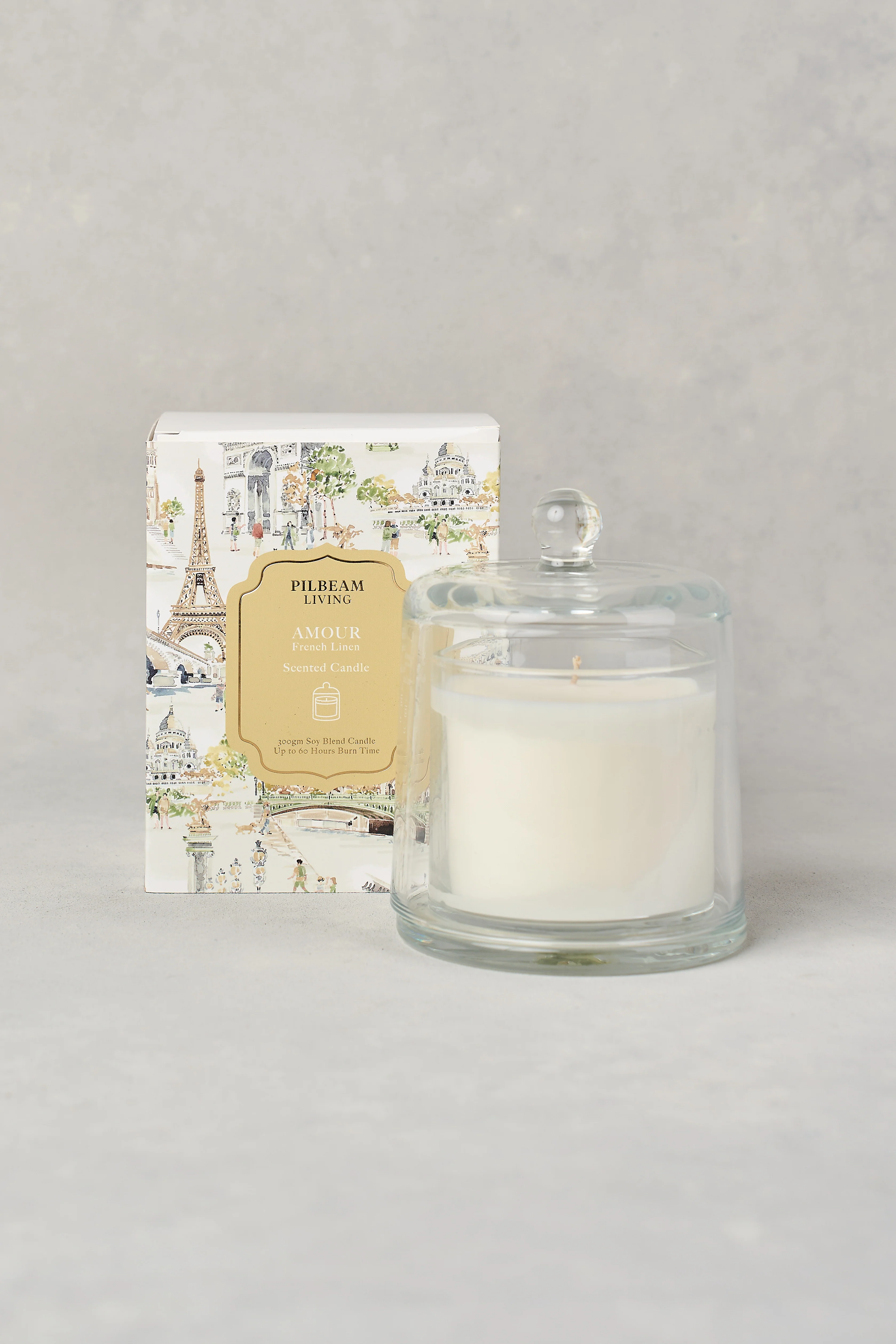 Amour Glass Cloche Candle