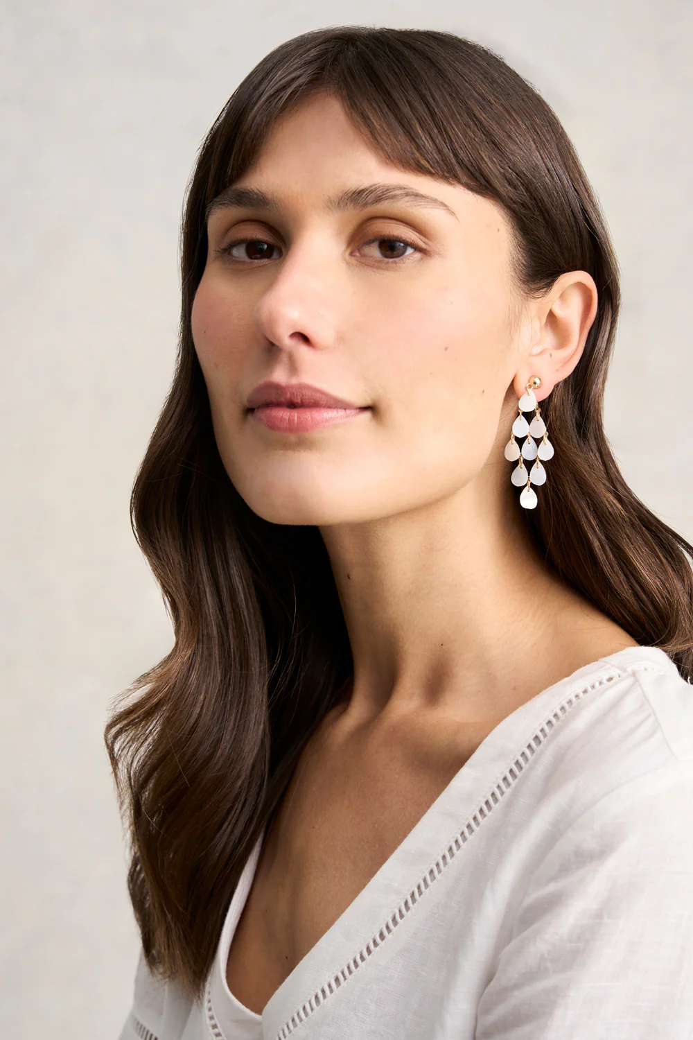Blanchie Chandelier Earrings - White