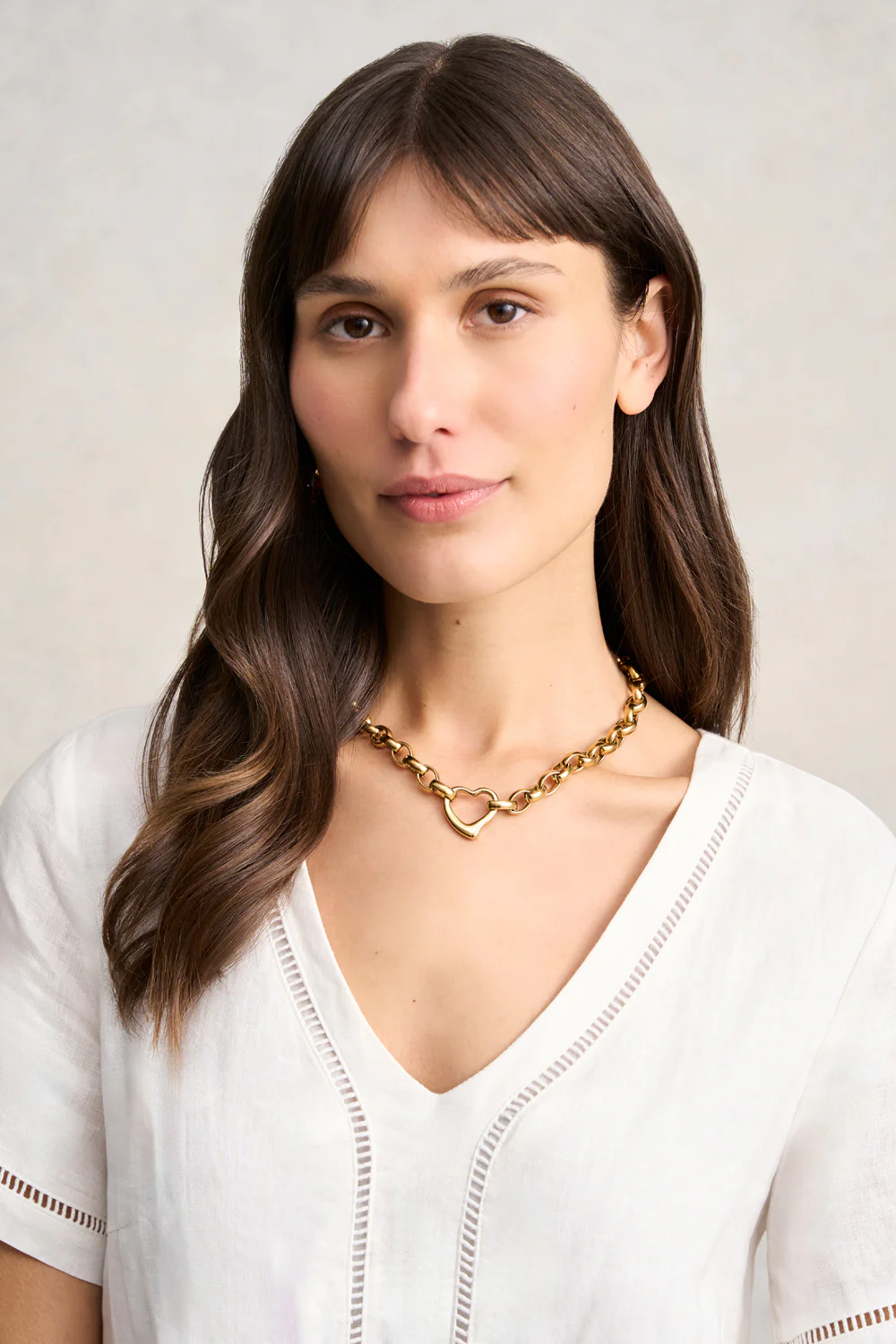 18k Gold Plated Heart Necklace - Gold