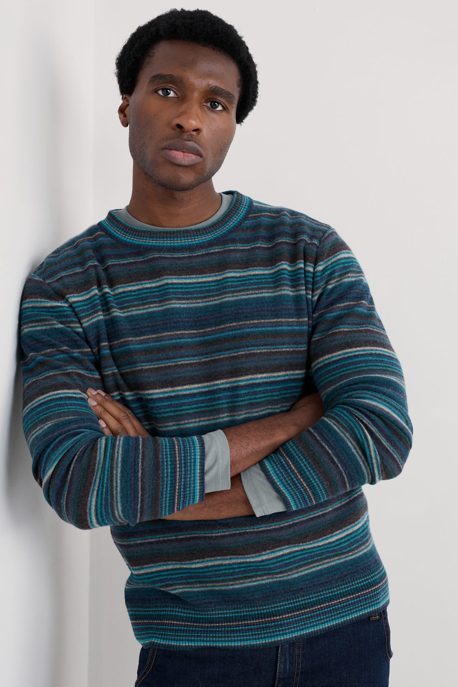 Men's Notebook Striped Jumper with Lambswool