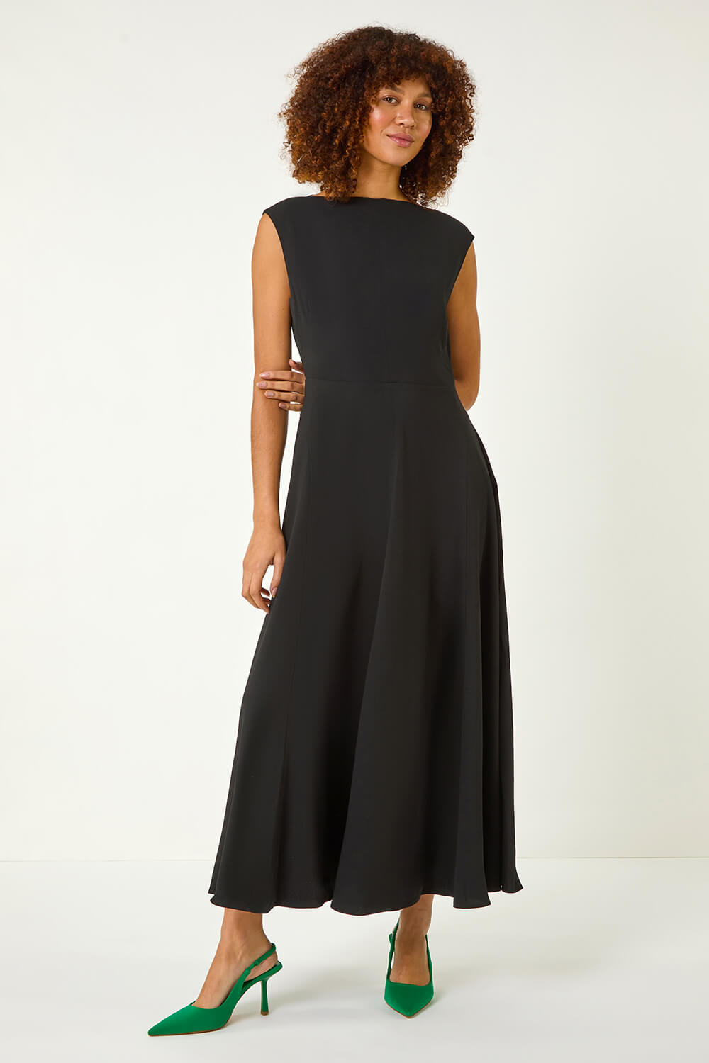 Black Fit & Flare Midi Dress