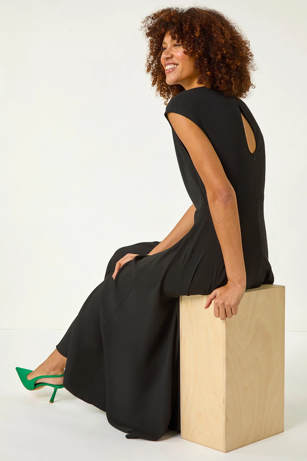 Black Fit & Flare Midi Dress