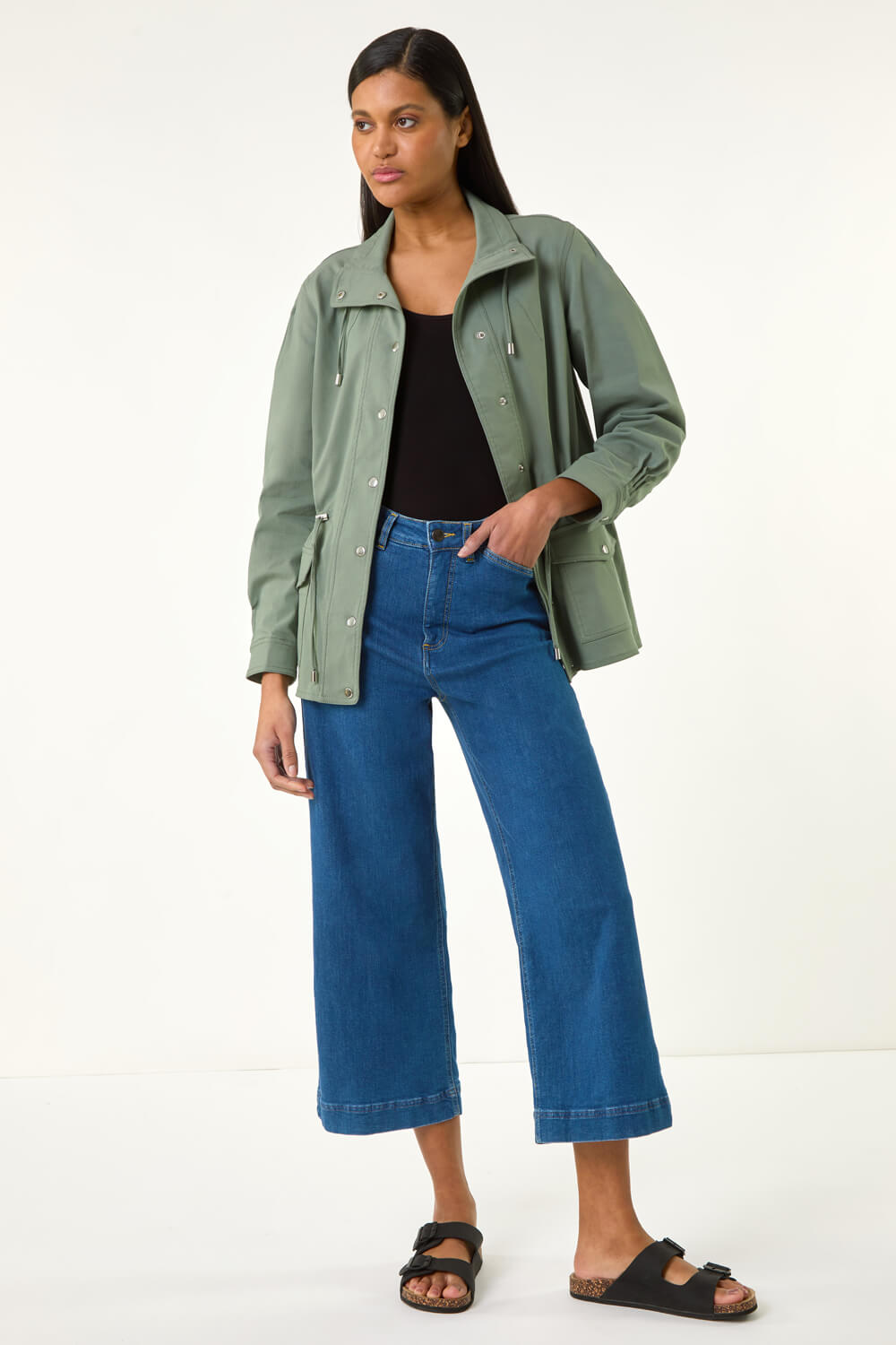 Khaki Buttoned Safari Jacket