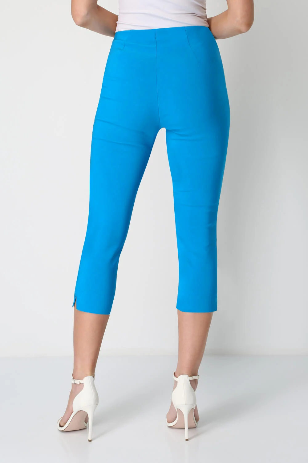 Blue Cropped Stretch Trouser