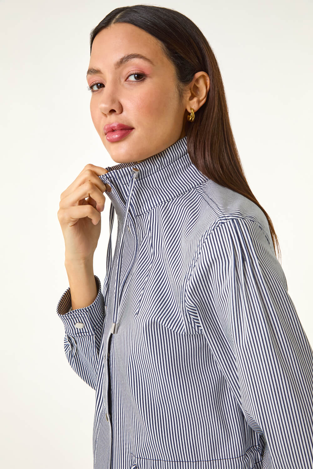 Navy Stripe Safari Jacket