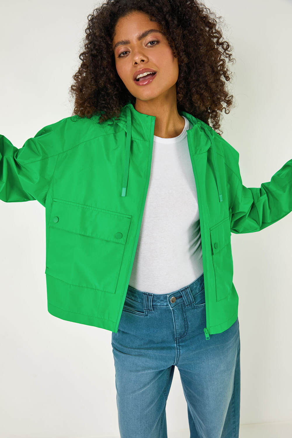 Green Dusk Hooded Raincoat