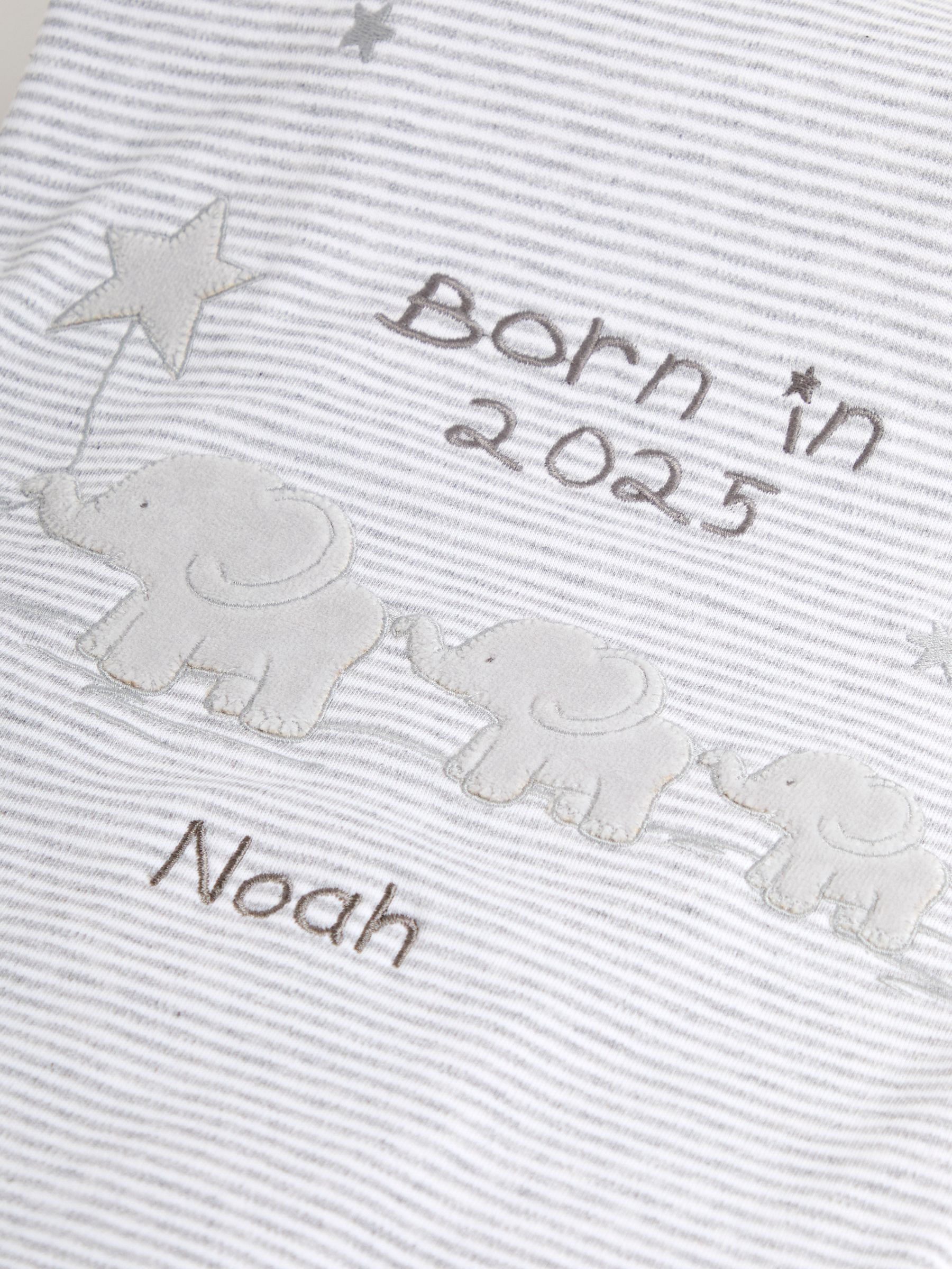 Personalised Born in 2025 Reversible Jersey Shawl