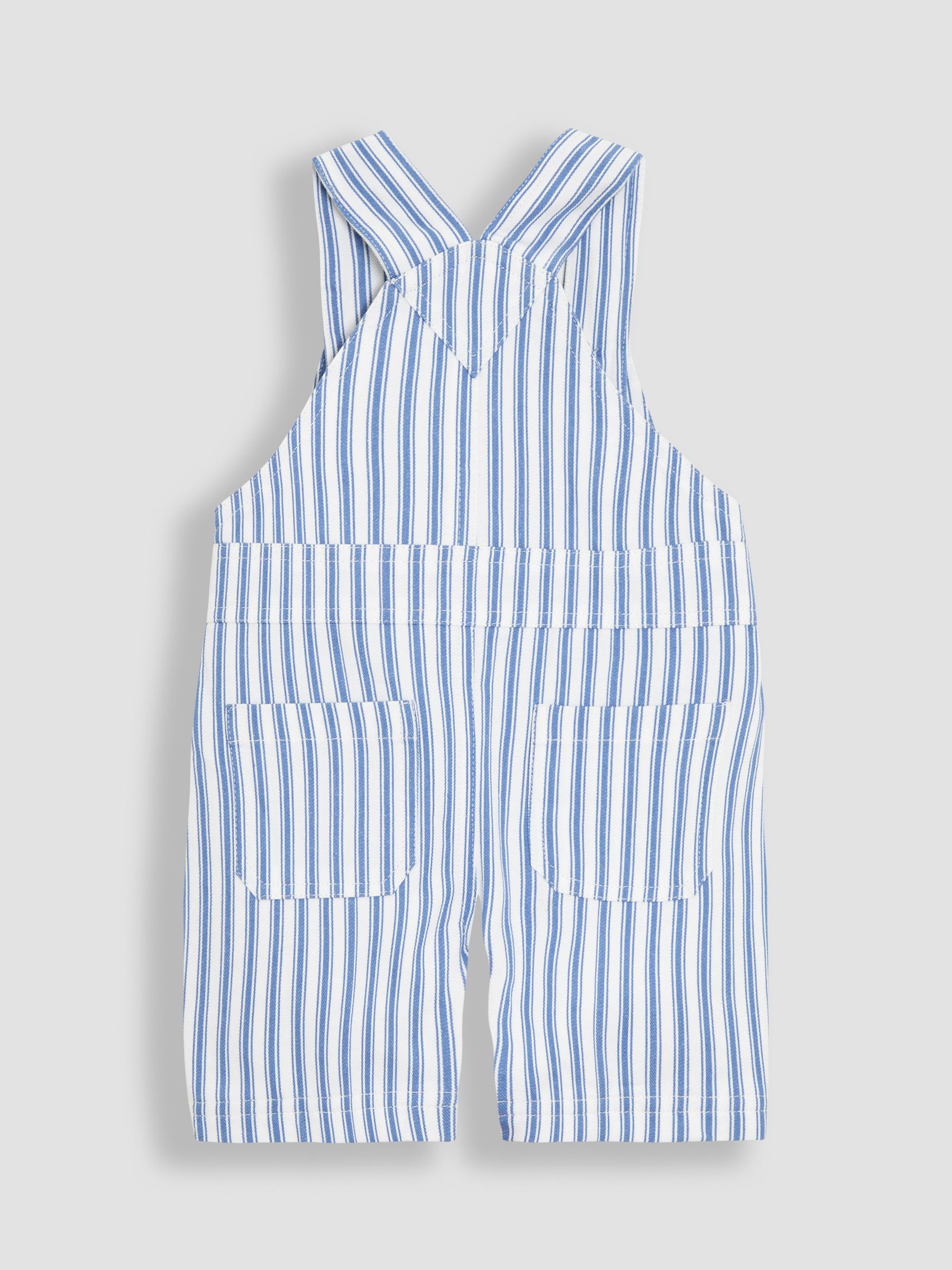 Blue Striped 100% Cotton Dungarees