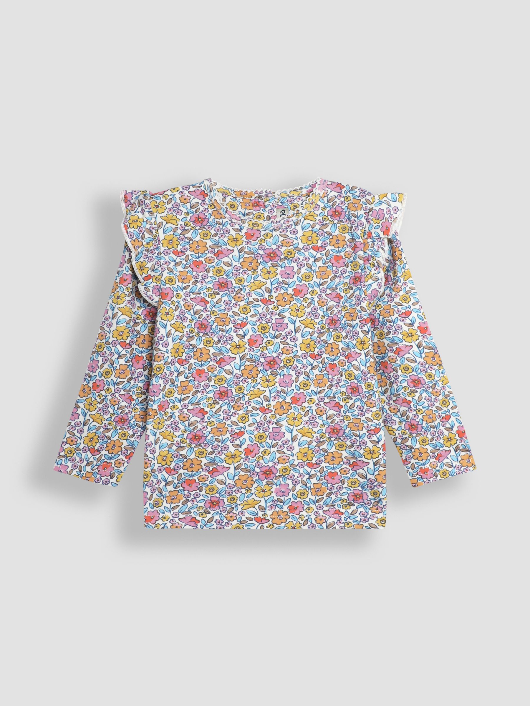 Mustard Yellow Floral and Stripe Frill Tops 2 Pack