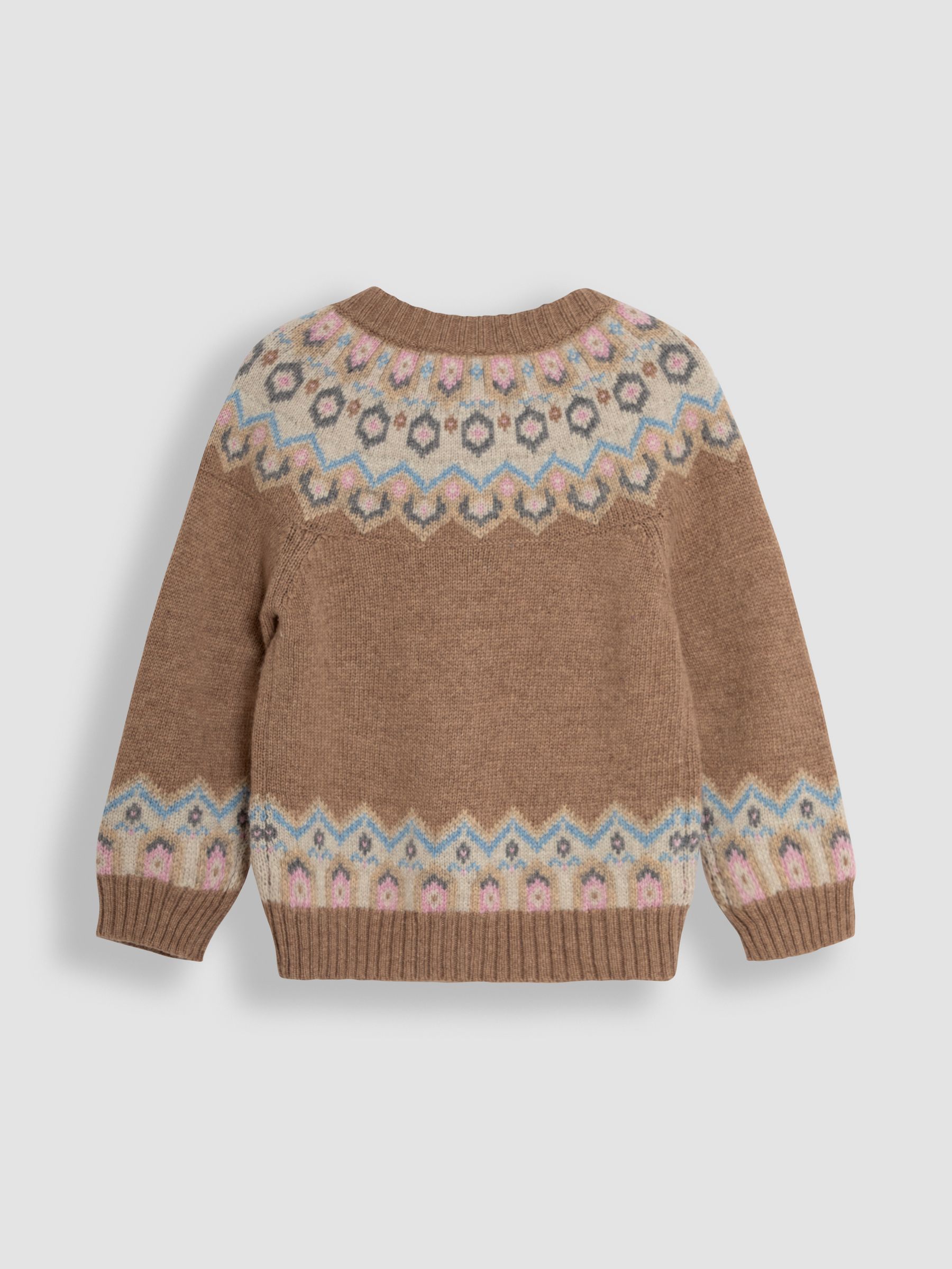 Mocha Fair Isle Pattern Cardigan