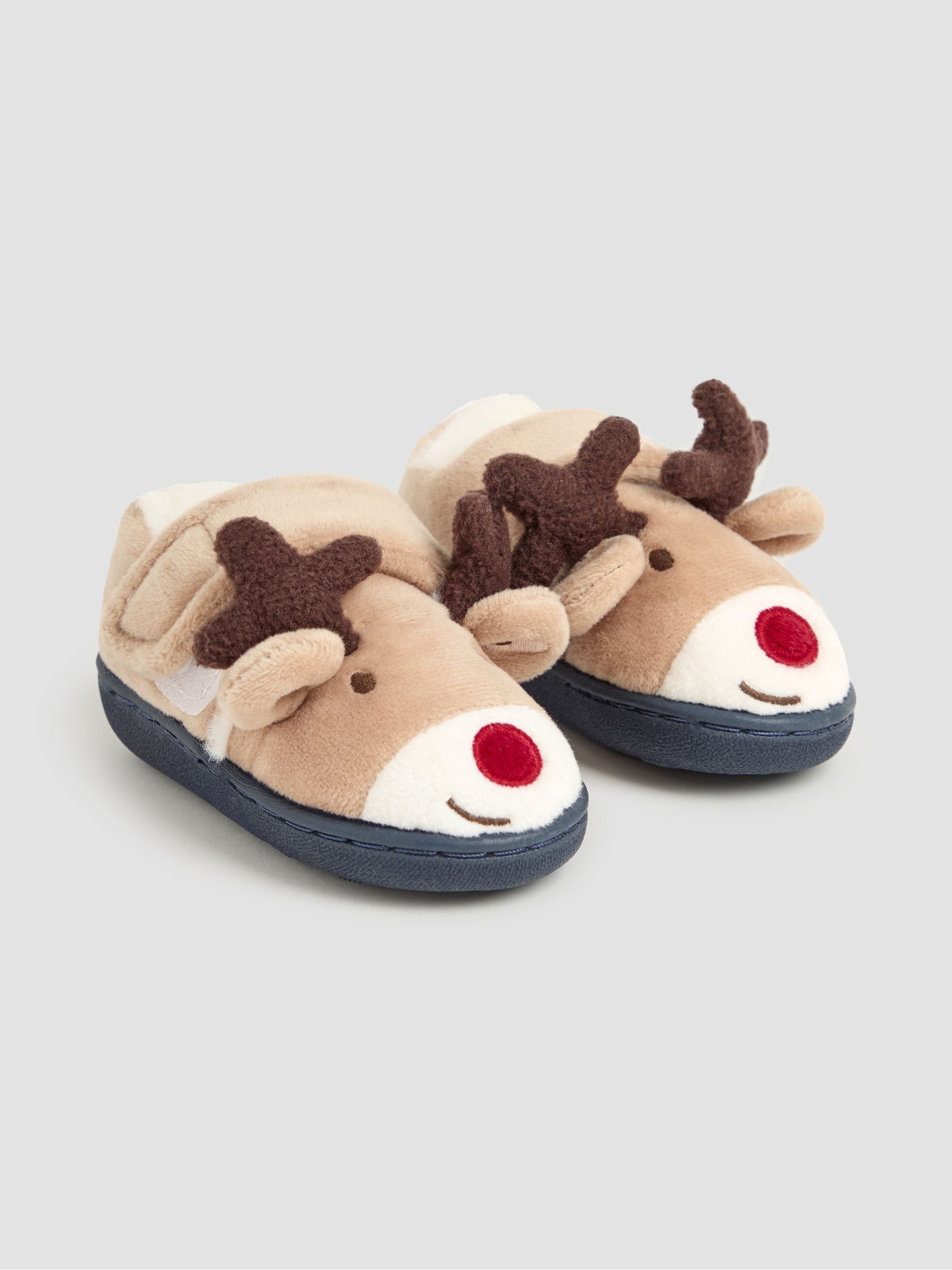 Mocha Reindeer Christmas Reindeer Slipper Shoes