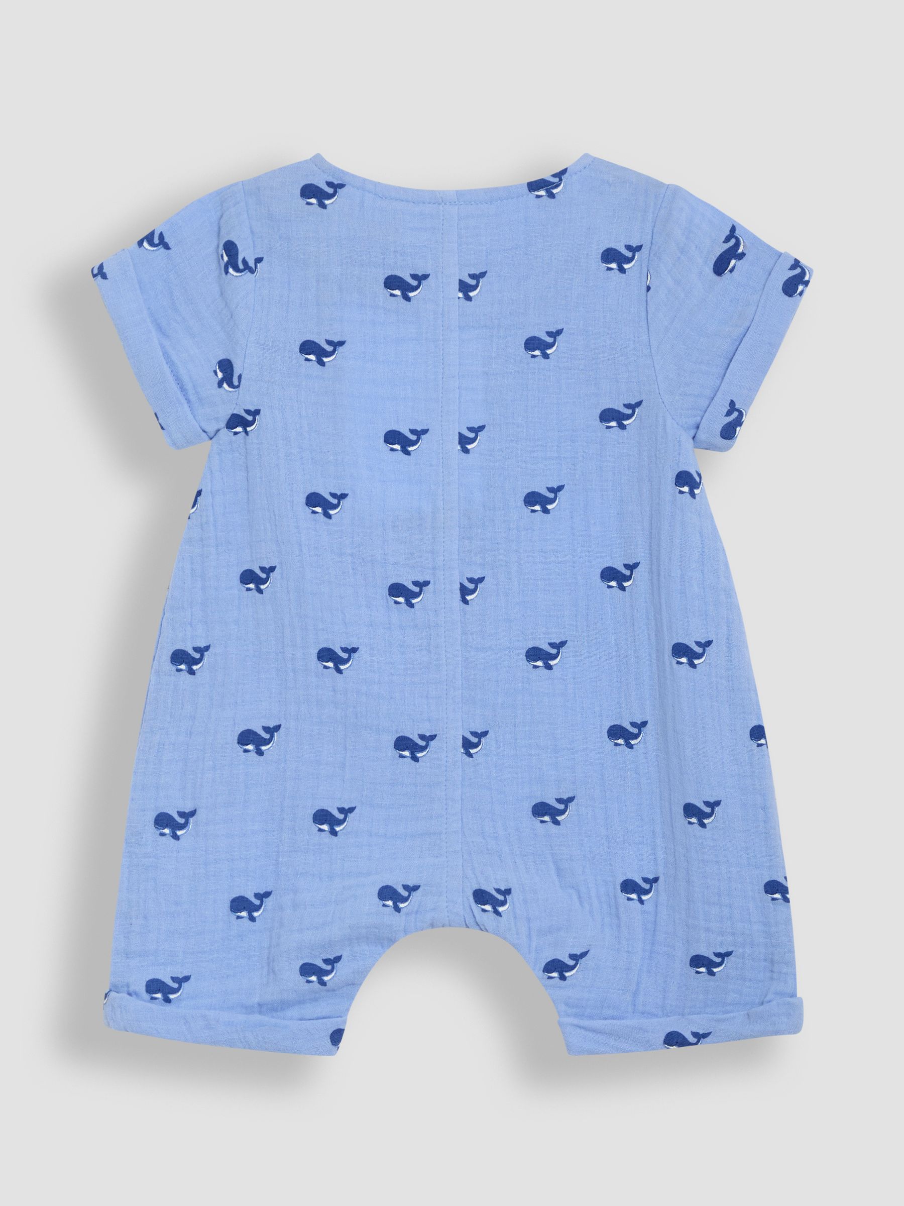Blue Whale Cheesecloth Button Front Romper