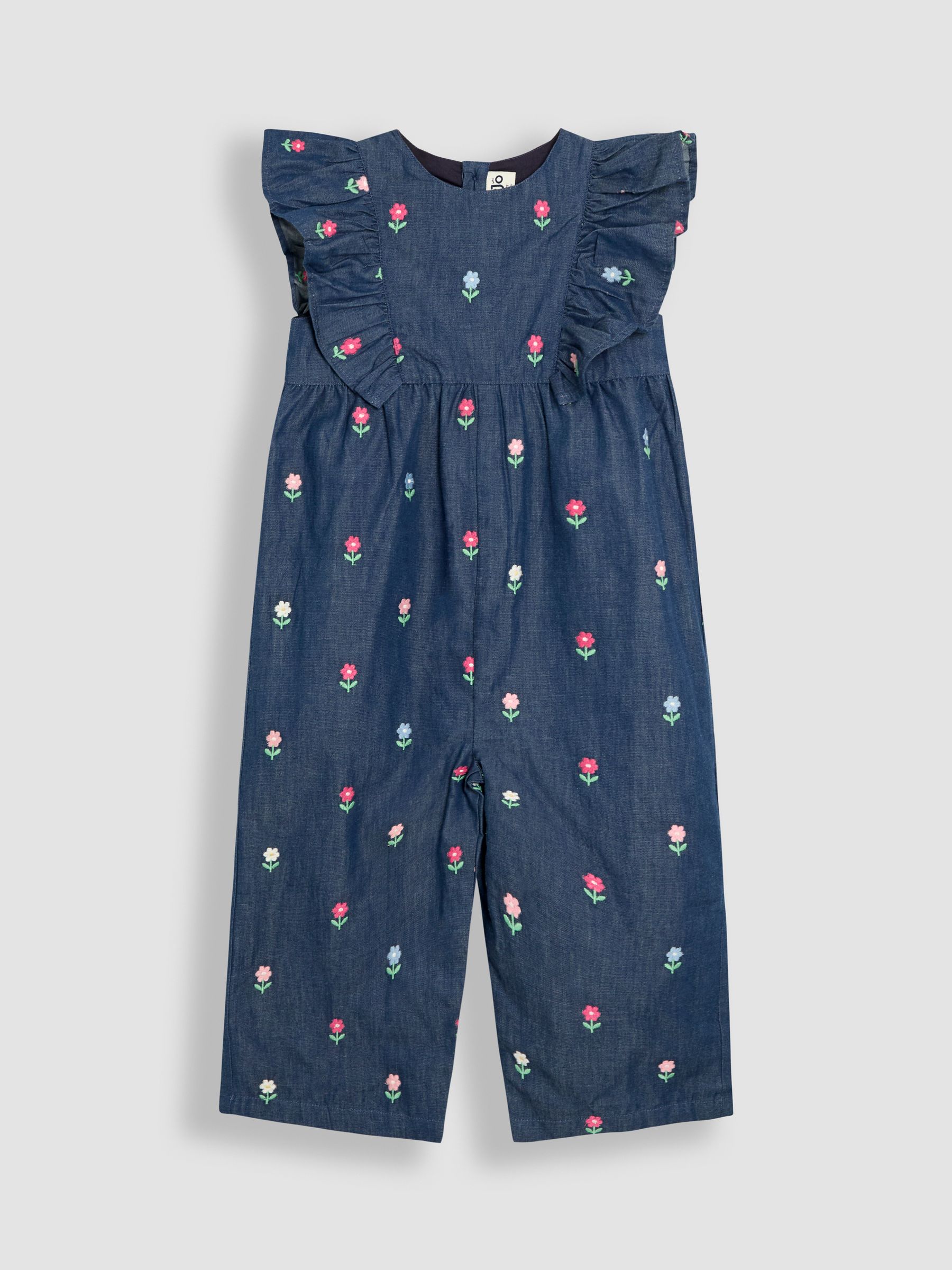 Fuchsia Pink Gingham Frill Shoulder Jumpsuit