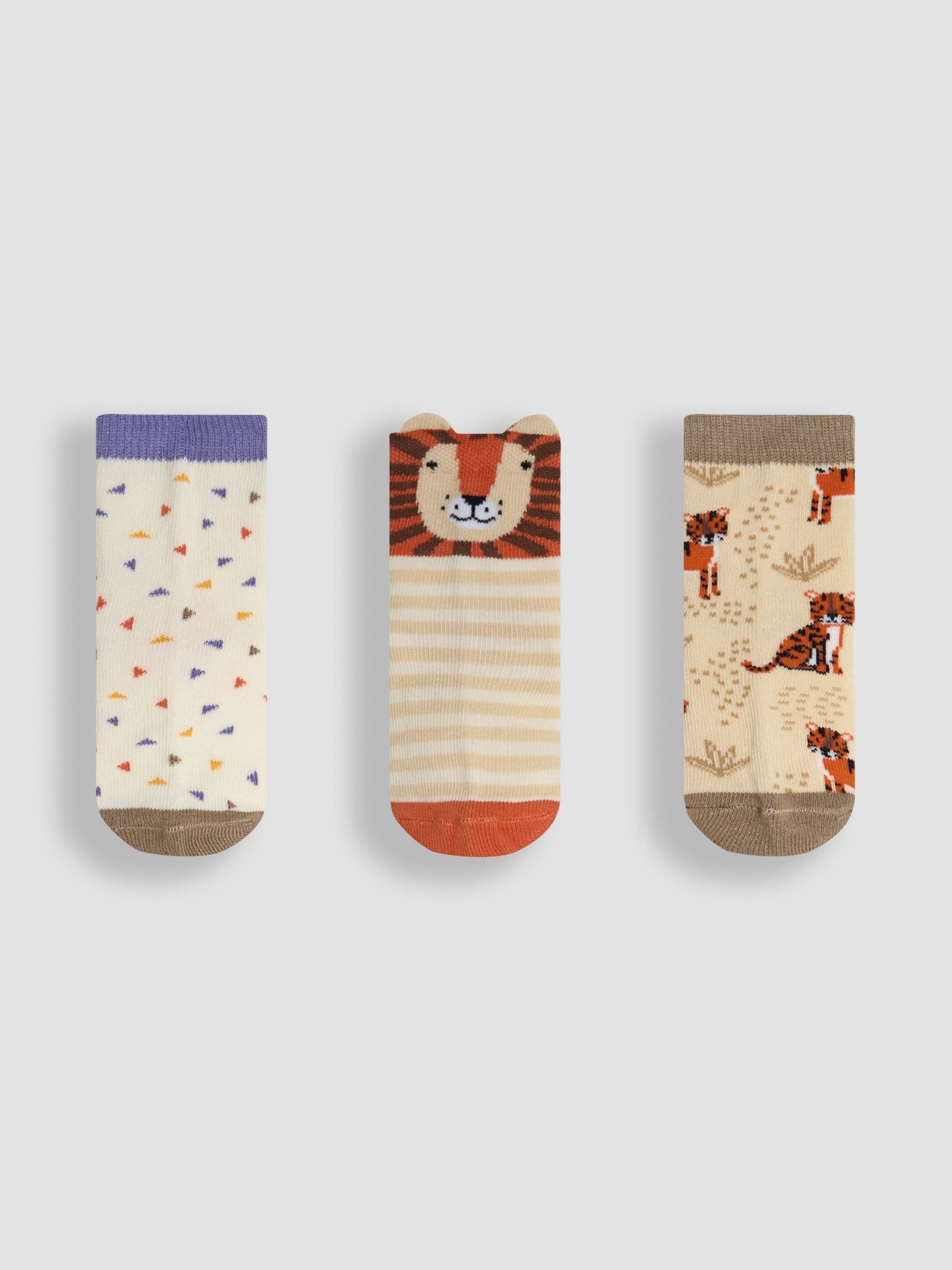 Orange Printed Socks 3 Pack