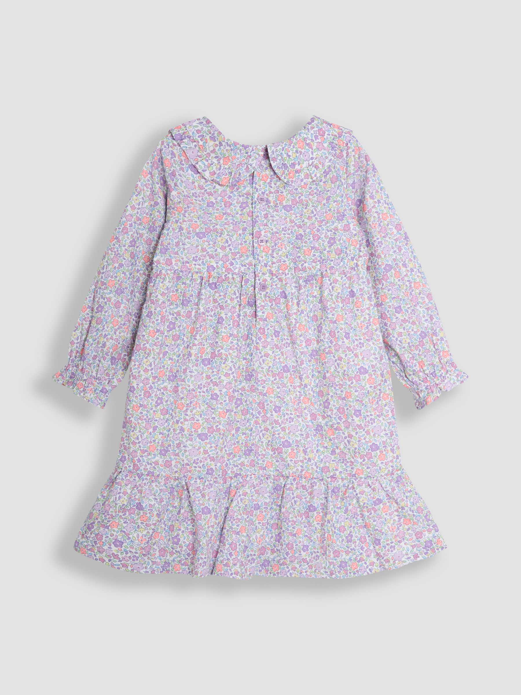 Purple Ditsy Floral Tiered Dress