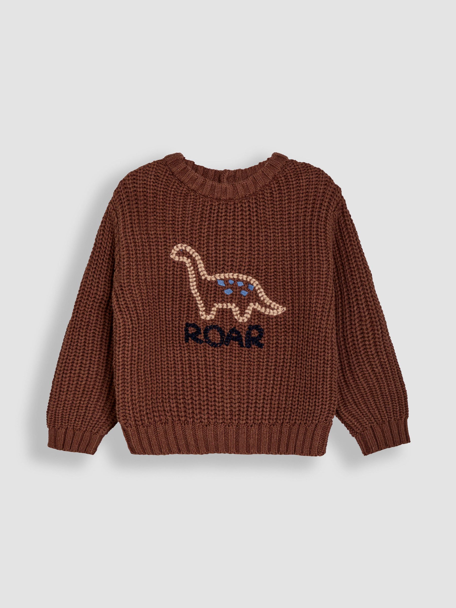 Brown Embroidered Jumper