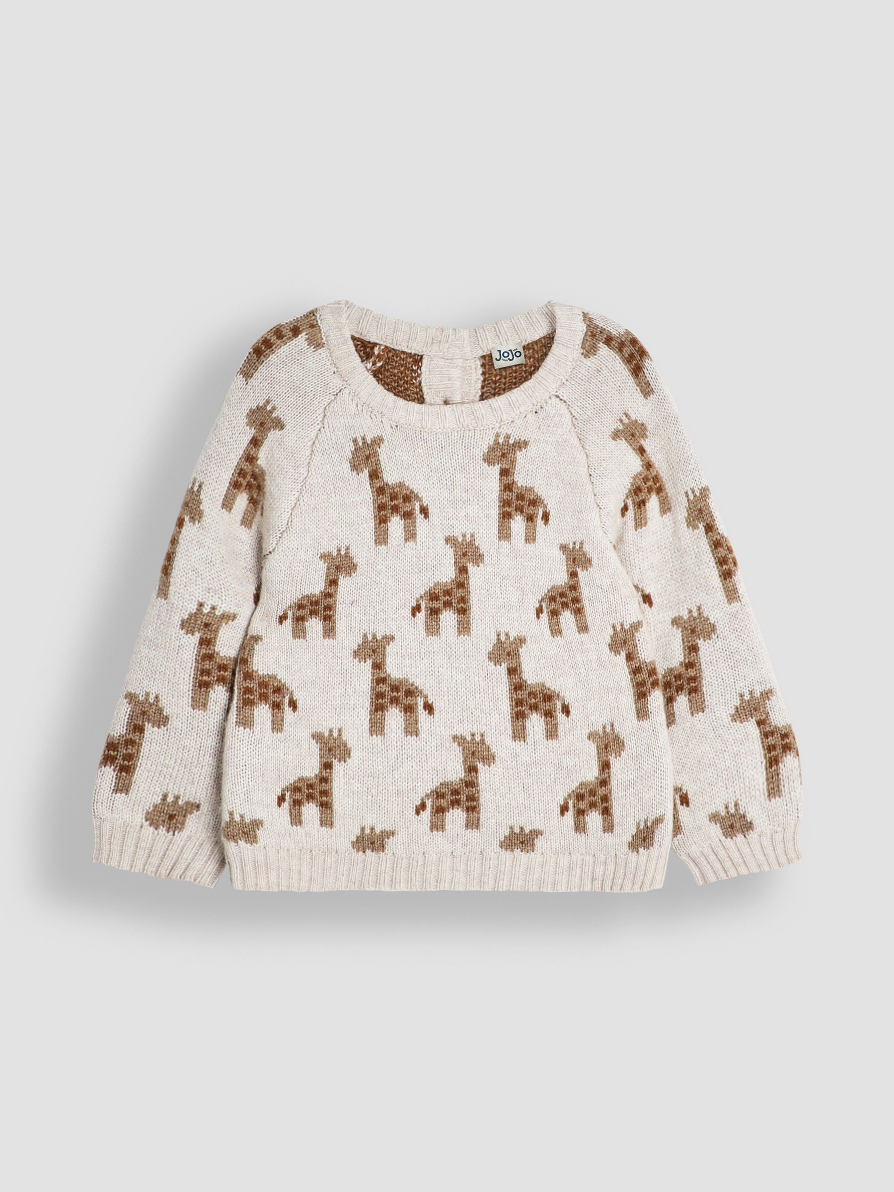 Natural Knitted Giraffe Jumper And Trouser Baby Set