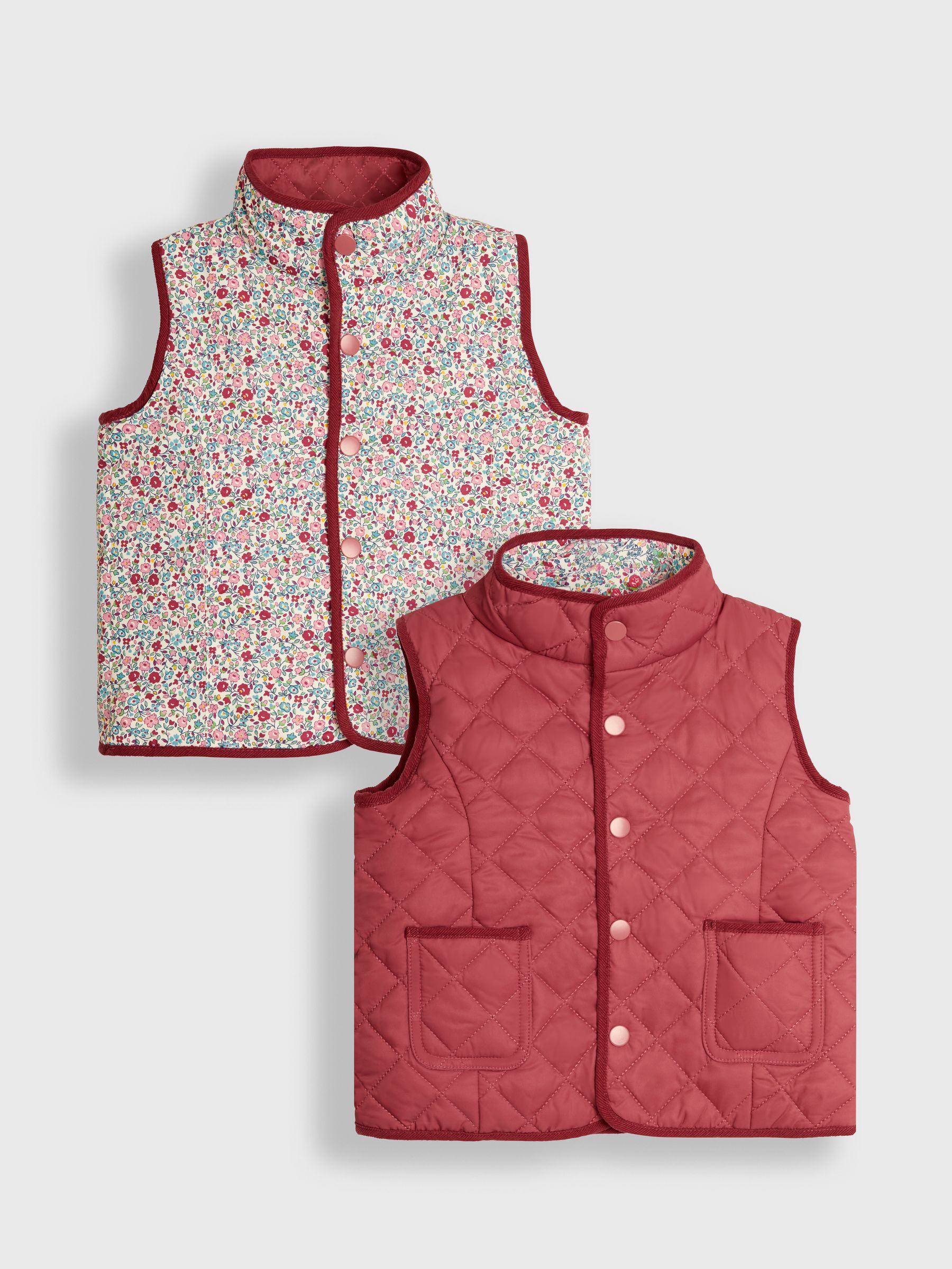 Pink Reversible Quilted Gilet